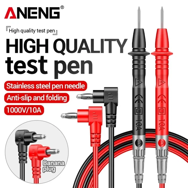 Щупи для мультиметра ANENG PT840 1000V/10A (сталеві контакти) 70см/12см (44310) - зображення 2