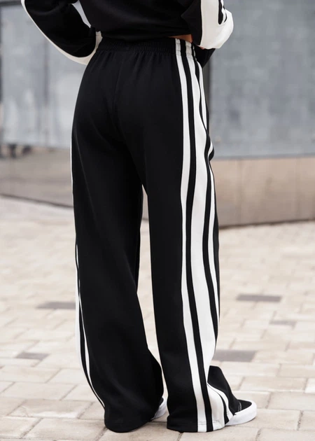 Жіночі спортивні штани Staff чорно-білі комфортні Staff han black & white XS (384327) - зображення 4