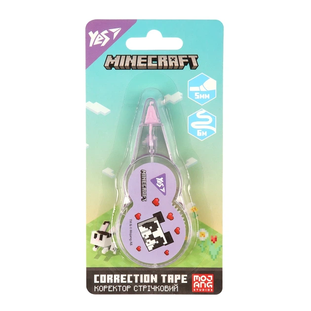 Коректор-стрічка YES 340121 (5мм*6м) Minecraft Spring (24) /340121/ - Фото 1 Коректор-стрічка YES 340121 (5мм*6м) Minecraft Spring (24) /340121/ - зображення 1