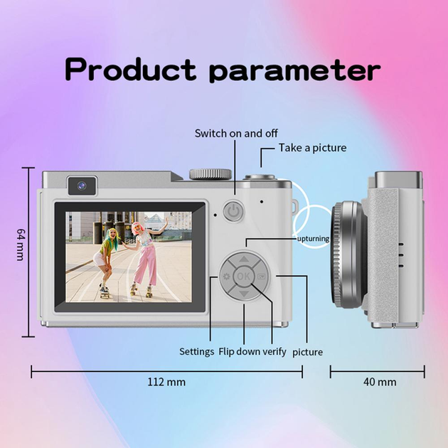 Цифровая камера 64 МП 1080P с 16-кратным цифровым зумом (CCD Digital Camera LK-003) - изображение 4