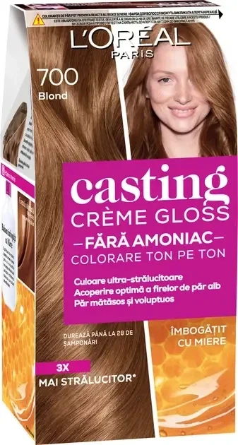 Крем-фарба для волосся без аміаку L'Oréal Paris Casting Crème Gloss 700 Блонд 120 мл - Фото 1 Крем-фарба для волосся без аміаку L'Oréal Paris Casting Crème Gloss 700 Блонд 120 мл - зображення 1