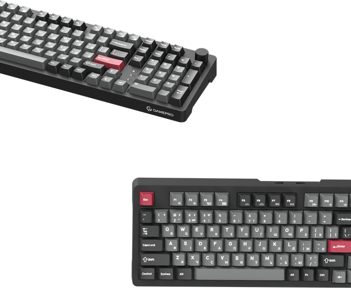 Клавіатура бездротова GamePro Asgard Drakkar Keychron Super Red Switch Wireless/Bluetooth/USB Black (MK305BK) - Фото 4 Клавіатура бездротова GamePro Asgard Drakkar Keychron Super Red Switch Wireless/Bluetooth/USB Black (MK305BK) - изображение 4