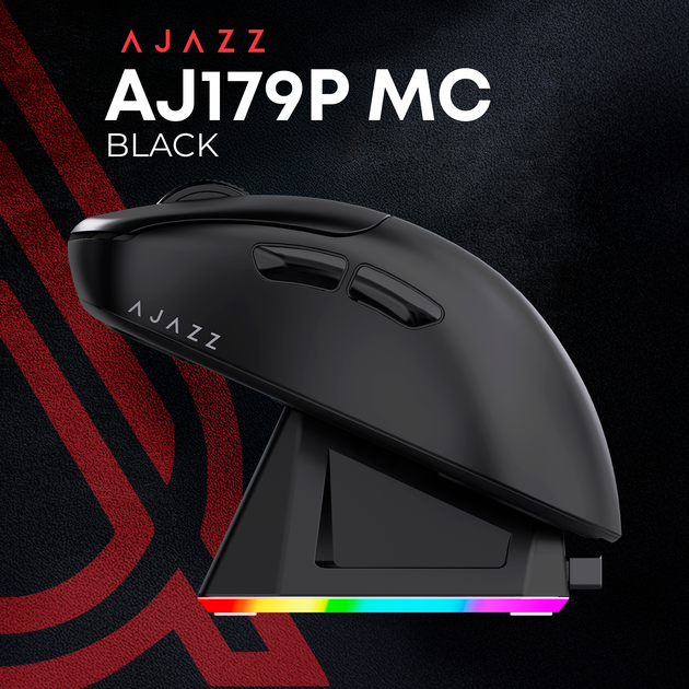 Бездротова ігрова миша Ajazz AJ179P MC Black 2.4G/Bluetooth/USB type-c (AJ179P-MC-B) - зображення 7
