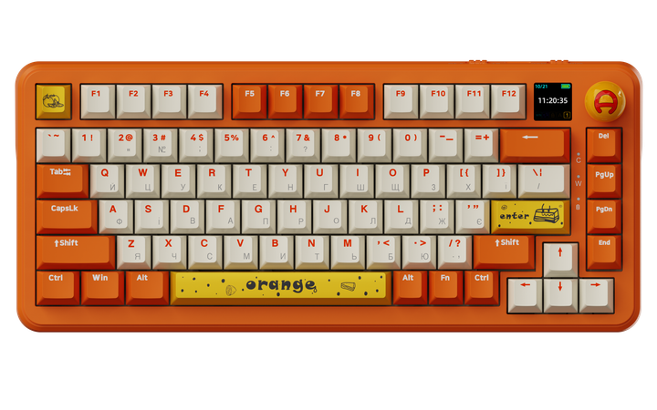 Беспроводная механическая клавиатура Ajazz AK820 MAX Avocado Switch Orange-White Theme-RGB--With Screen - Фото 1 Беспроводная механическая клавиатура Ajazz AK820 MAX Avocado Switch Orange-White Theme-RGB--With Screen - изображение 1