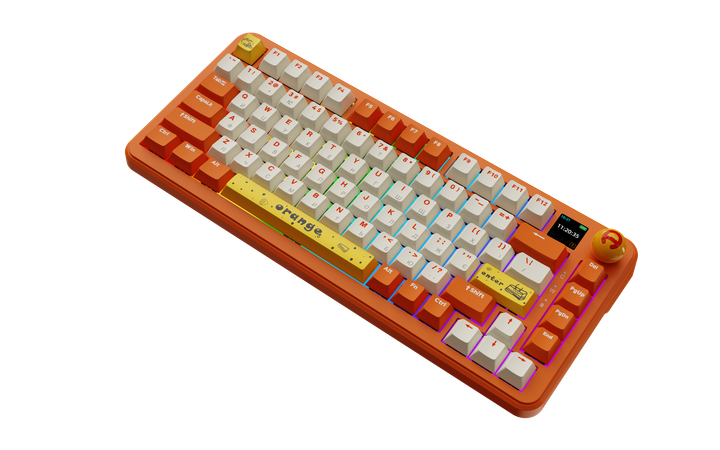 Беспроводная механическая клавиатура Ajazz AK820 MAX Avocado Switch Orange-White Theme-RGB--With Screen - Фото 4 Беспроводная механическая клавиатура Ajazz AK820 MAX Avocado Switch Orange-White Theme-RGB--With Screen - изображение 4