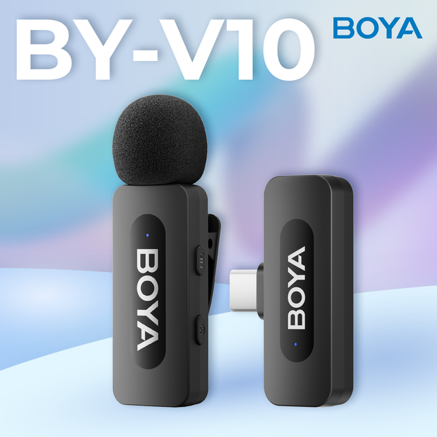 Беспроводной петличный микрофон BOYA BY-V10 Type-C Black - Фото 6 Беспроводной петличный микрофон BOYA BY-V10 Type-C Black - изображение 6