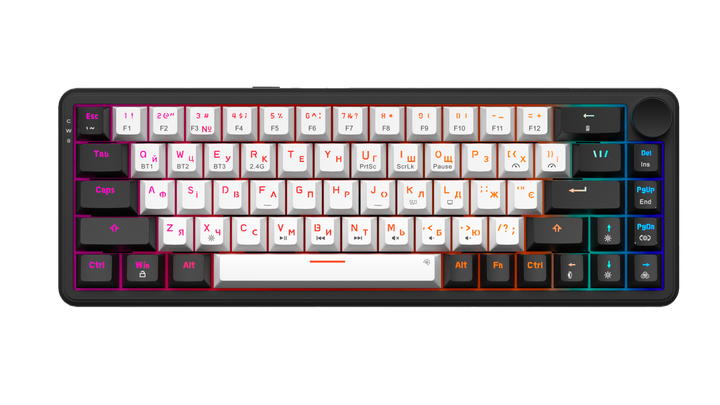 Клавіатура бездротова GamePro Asgard Valhalla MK210B Pro 65% RGB Wireless/Bluetooth/USB Black - зображення 2