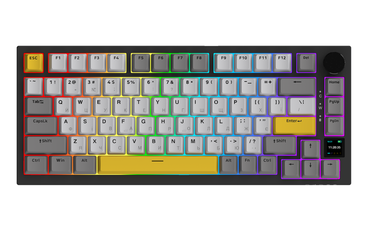 Беспроводная механическая клавиатура Ajazz AK820 PRO 75% Flying Fish Switch Black RGB (AK820PRO-FF-BGY) - изображение 2