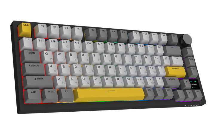 Беспроводная механическая клавиатура Ajazz AK820 PRO 75% Flying Fish Switch Black RGB (AK820PRO-FF-BGY) - изображение 6