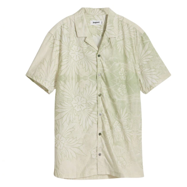 Чоловіча сорочка з принтом Desigual Paper green XL 22SMCW82/4092 (XL) - Фото 2 Чоловіча сорочка з принтом Desigual Paper green XL 22SMCW82/4092 (XL) - изображение 2