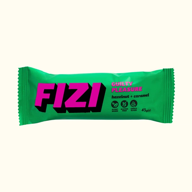 Шоколадный батончик без глютена FIZI Hazelnut caramel 45 г х 10 шт Веган (4820262540016) - изображение 2