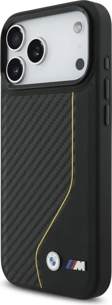 Etui plecki BMW M Carbon Line & Logo MagSafe do Apple iPhone 17 Pro Yellow (BMHMP17S25PCCSCKY) - obraz 2