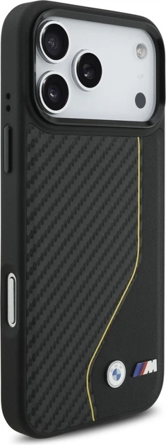 Etui plecki BMW M Carbon Line & Logo MagSafe do Apple iPhone 17 Pro Yellow (BMHMP17S25PCCSCKY) - obraz 4