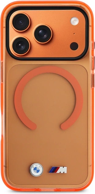 Etui plecki BMW M IML Metal Logos MagSafe do Apple iPhone 17 Pro Orange (BMHMP17L25HSMLK2O) - obraz 3