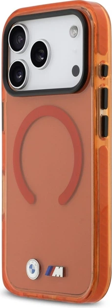 Etui plecki BMW M IML Shockproof Metal Logos MagSafe do Apple iPhone 17 Pro Orange (BMHMP17L25HSMLKO) - obraz 2