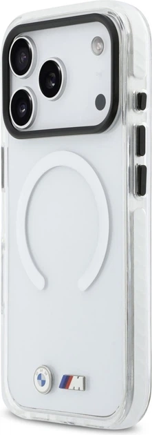 Etui plecki BMW M IML Shockproof Metal Logos MagSafe do Apple iPhone 17 Pro Transparent (BMHMP17L25HSMLKT) - obraz 2