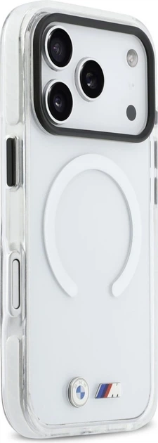 Etui plecki BMW M IML Shockproof Metal Logos MagSafe do Apple iPhone 17 Pro Transparent (BMHMP17L25HSMLKT) - obraz 4