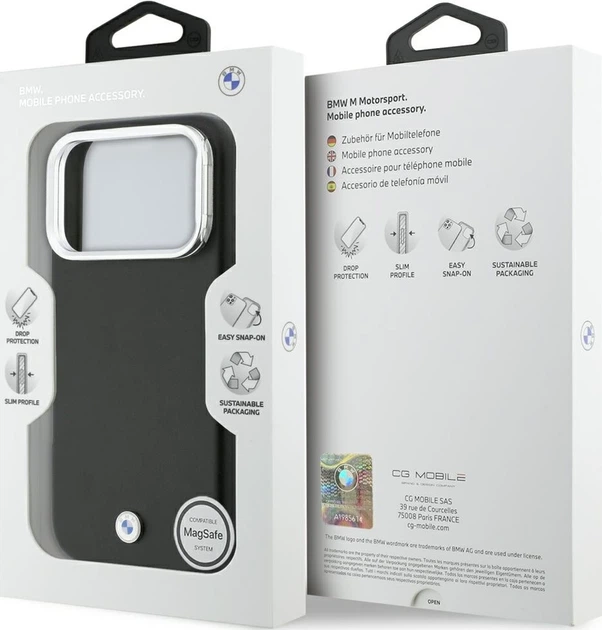Etui plecki BMW M Sign Metal Logo MagSafe do Apple iPhone 17 Pro Black (BMHMP17L25PFWKCSK) - obraz 8