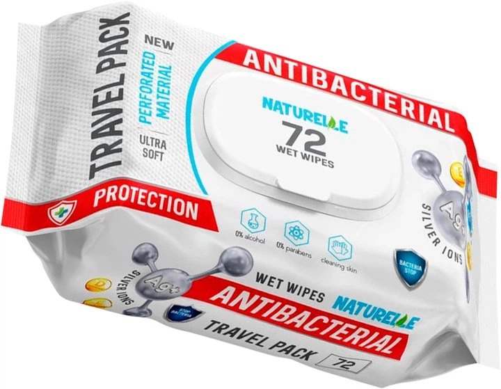 Влажные салфетки Naturelle Antibacterial Д-пантенол Ионы серебра и Витамин Е 72 шт (4820207591028) - Фото 1 Влажные салфетки Naturelle Antibacterial Д-пантенол Ионы серебра и Витамин Е 72 шт (4820207591028) - изображение 1