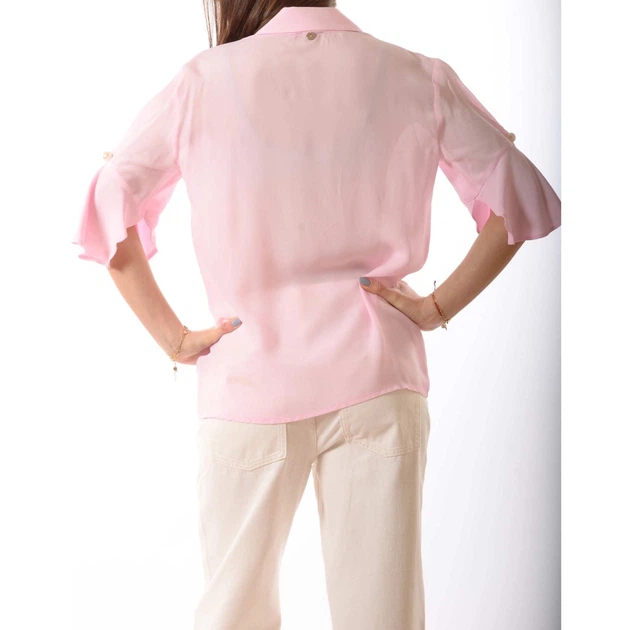 Жіноча елегантна однотонна сорочка Liu JO Camicia Perl M CA2079 T588 32806 38 - Фото 3 Жіноча елегантна однотонна сорочка Liu JO Camicia Perl M CA2079 T588 32806 38 - изображение 3