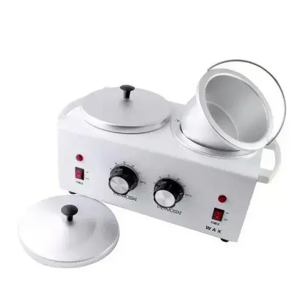 Воскоплав баночний подвійний металевий Wax Warmer Double білий, 2 по 400 мл - зображення 4