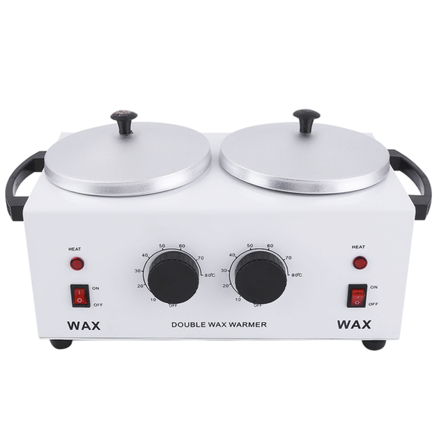 Воскоплав баночний подвійний металевий Wax Warmer Double білий, 2 по 400 мл - зображення 6