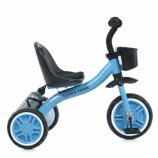 Дитячий триколісний велосипед TURBO TRIKE MT 3197-2, синій, з кошиком для іграшок та пляшечкою для води - зображення 5