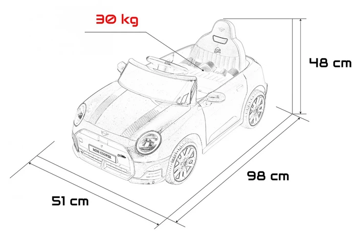 Samochód elektryczny dla dzieci Mini Cooper 1-osobowy Czarny (5903864960228) - obraz 6