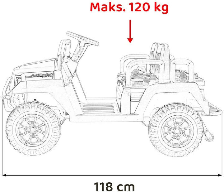 Samochód elektryczny dla dzieci Buggy Champion 4-osobowy Czarny (5903864983258) - obraz 7