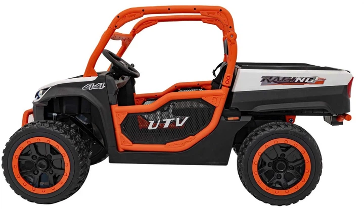 Samochód elektryczny dla dzieci Farmer Truck UTV Racing 2-osobowy Biało-pomarańczowy (5903864944082) - obraz 3