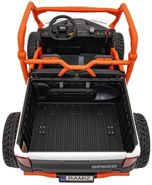 Samochód elektryczny dla dzieci Farmer Truck UTV Racing 2-osobowy Biało-pomarańczowy (5903864944082) - obraz 5