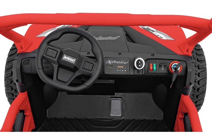 Samochód elektryczny dla dzieci Farmer Truck UTV Racing 2-osobowy Czerwony (5903864944075) - obraz 7