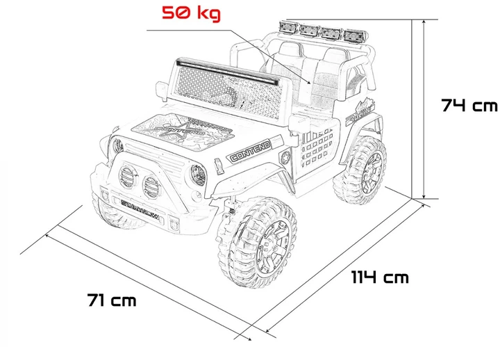 Samochód elektryczny dla dzieci Jeep Beast 1-osobowy Czarny (5903864960044) - obraz 6