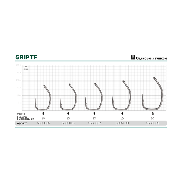Крючок GC G.Carp Grip TF №5(10шт) - изображение 2