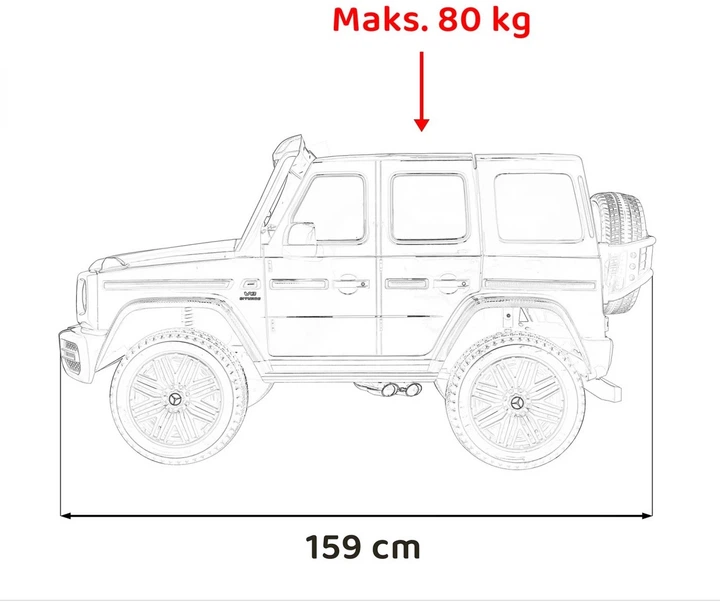Samochód elektryczny dla dzieci Mercedes-Benz G63 AMG XXL 2-osobowy Czarny (5903864942545) - obraz 7