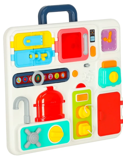 Сенсорна маніпуляційна дошка Ikonka Монтессорі Кухня Годинник Світло Звук (KX3202) (5903039765306) - зображення 2