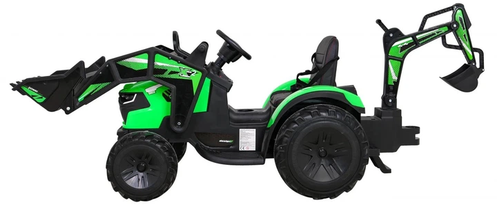 Traktor elektryczny dla dzieci 720-T z przyczepą 1-osobowy Zielony (5903864952339) - obraz 3