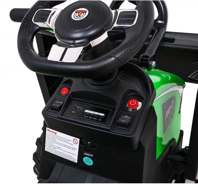 Traktor elektryczny dla dzieci 720-T z przyczepą 1-osobowy Zielony (5903864952339) - obraz 6