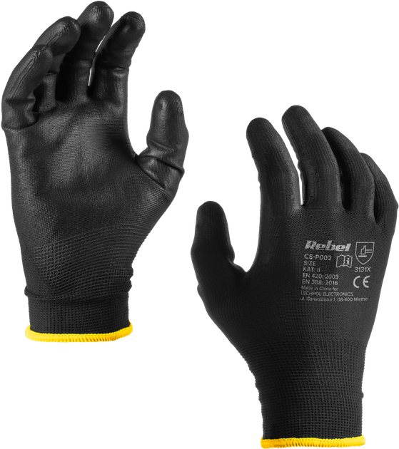 Rękawice robocze Rebel Electro CS-P002 poliuretanowe rozmiar 8 M 12 szt. (5901890114608) - obraz 2