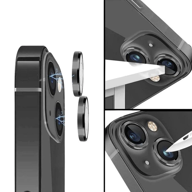 Защитное стекло Epik Metal Classic на камеру (в упак.) для Apple iPhone 14 (6.1") / 14 Plus (6.7") Черный / Midnight - Фото 3 Защитное стекло Epik Metal Classic на камеру (в упак.) для Apple iPhone 14 (6.1") / 14 Plus (6.7") Черный / Midnight - изображение 3