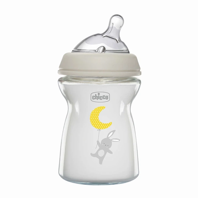 Пляшечка скло Chicco Natural Feeling NEW, 250 мл, 0м+ - Фото 1 Пляшечка скло Chicco Natural Feeling NEW, 250 мл, 0м+ - зображення 1