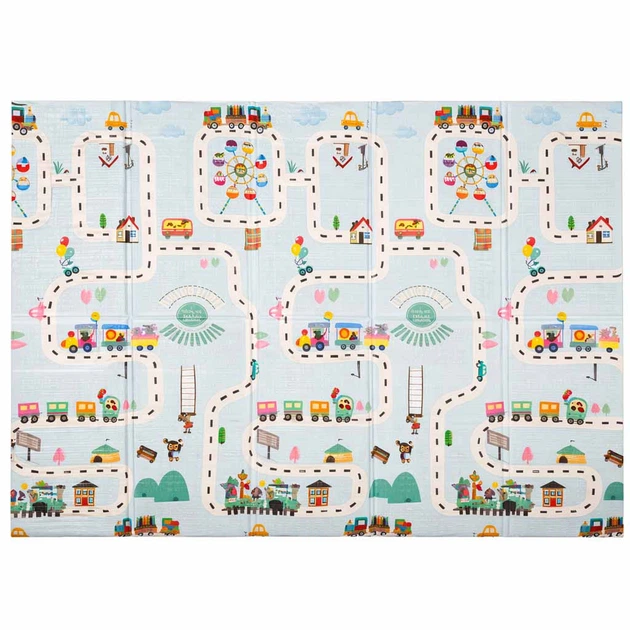 Mata piankowa edukacyjna KIK składana 150 x 200 cm Balony, ulica (5903039771383) - obraz 2