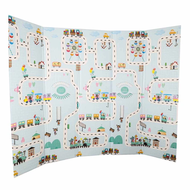 Mata piankowa edukacyjna KIK składana 150 x 200 cm Balony, ulica (5903039771383) - obraz 4