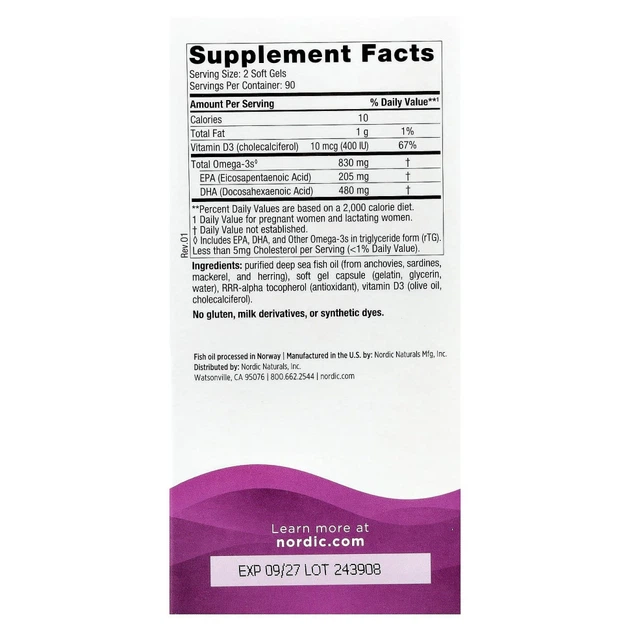 Риб'ячий жир для вагітних Nordic Naturals (Prenatal DHA) 180 капсул (NOR-01748) - изображение 2