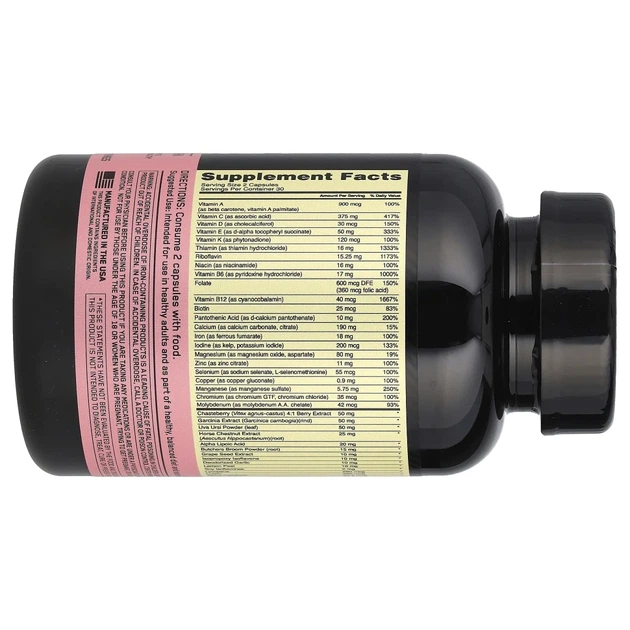 Мультивітаміни для активних жінок Optimum Nutrition (Opti-Women®) 60 капсул (OPN-02450) - изображение 2