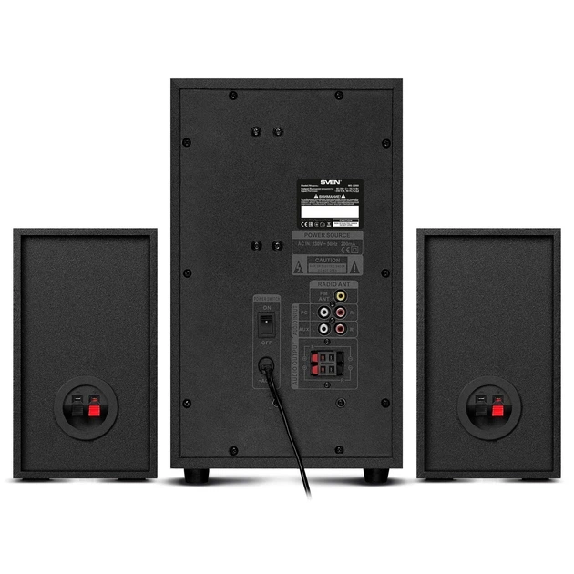 Мультимедійна акустична система SVEN MS-2050, колонки 2.1 з Bluetooth, USB, SD та FM-радіо - зображення 5