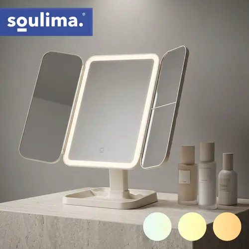 Дзеркало для макіяжу Soulima 26952 LED 4в1 голлівудське косметичне дзеркало зі збільшенням та акумулятором