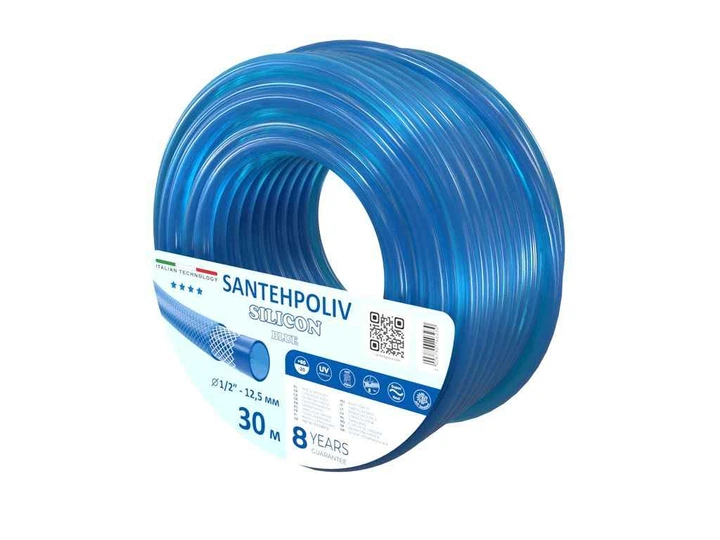 Шланг для поливу SANTEHPOLIV 1/2" 30м SILICON BLUE (бухта) ПВХ - Фото 1 Шланг для поливу SANTEHPOLIV 1/2" 30м SILICON BLUE (бухта) ПВХ - изображение 1