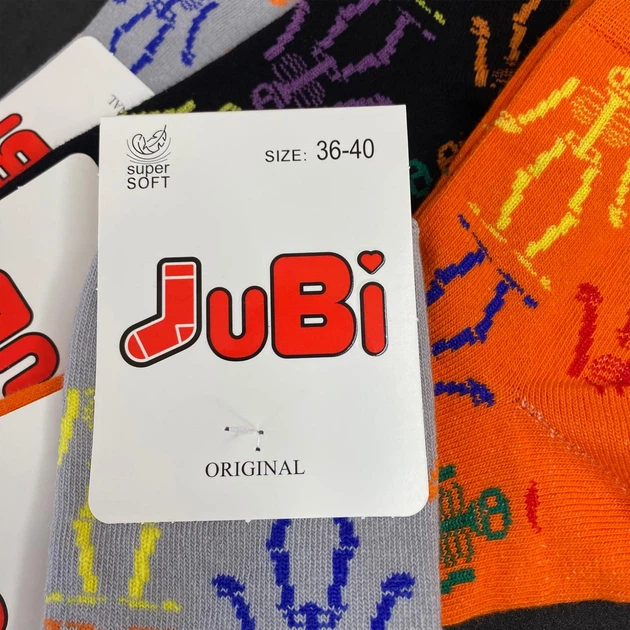 Шкарпетки зі скелетами яскраві жіночі/підліткові 36-40 JuBi (JB008-013), 3 пари - Фото 3 Шкарпетки зі скелетами яскраві жіночі/підліткові 36-40 JuBi (JB008-013), 3 пари - зображення 3
