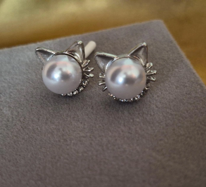 Сережки біжутерія Цвяшки Кіцюні 1.4 см Fashion Jewelry Сріблясті - зображення 8